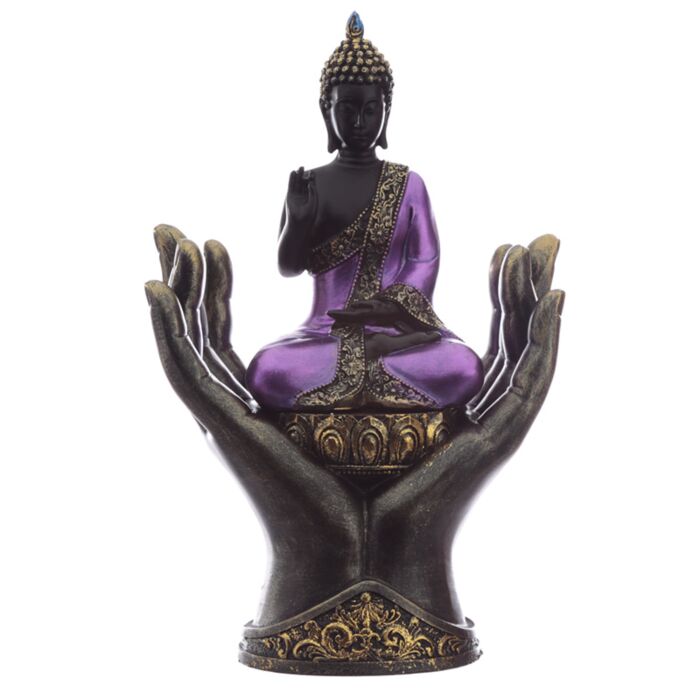 In handen - Paars & Zwart Thaise Boeddha