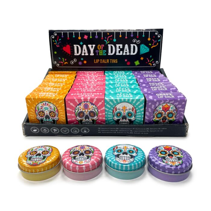 Dia de los Muertos Mexicaans Doodshoofd Lipbalsem Blik