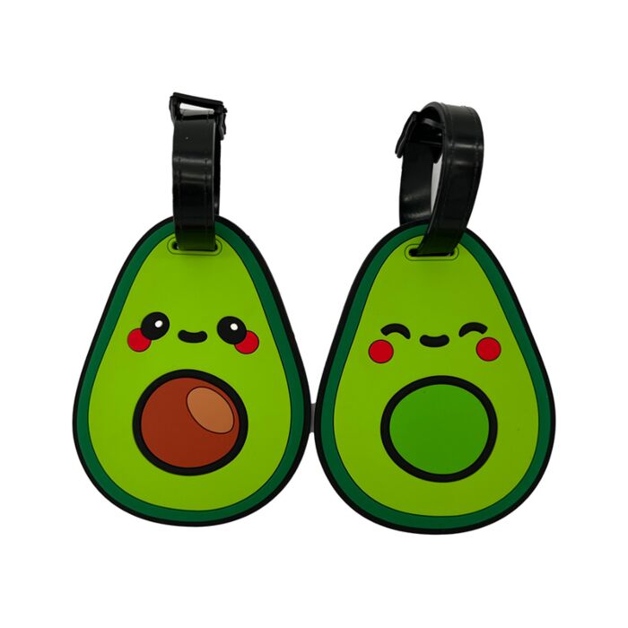 Foodiemals Avocado PVC Kofferlabel Set van 2