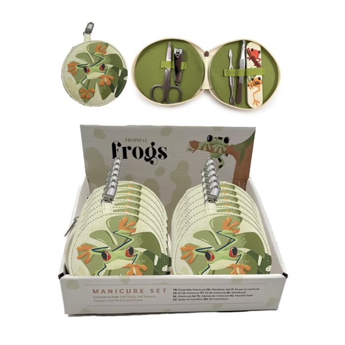 Tropische Kikkers 5-delige Manicureset met rits