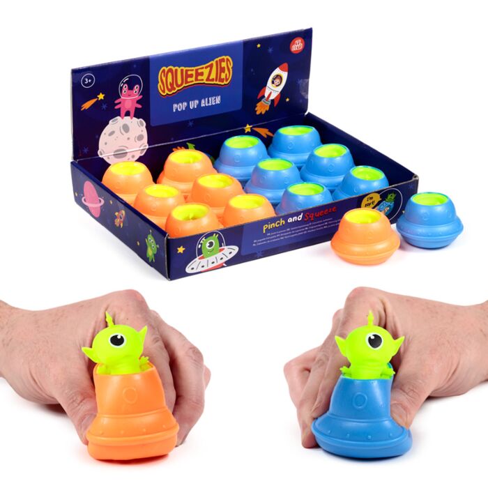 Knijpbare Alien UFO Pop Out