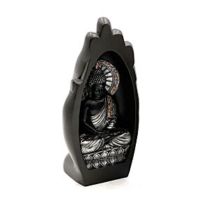 Zilverkleurige & Zwart Hand-vormige Boeddha