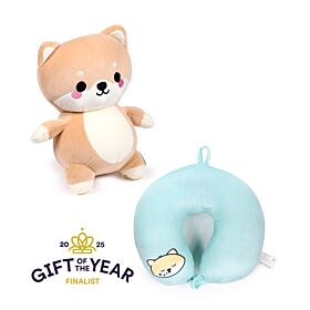 Swapseazzz Adoramals Shuggs de Shiba Inu  2-in-1 Pluche Reiskussen