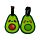 Foodiemals Avocado PVC Kofferlabel Set van 2